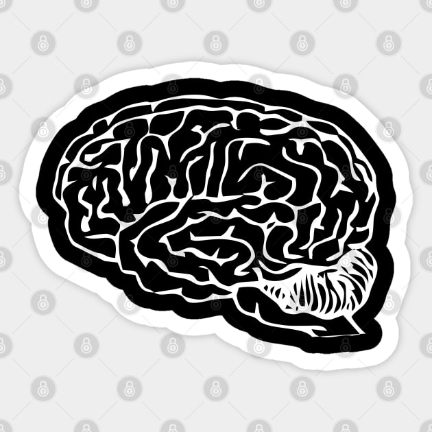 human brain, white Sticker by RosArt100